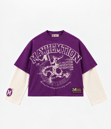 Rodeo Layered Long-Sleeve – Purple