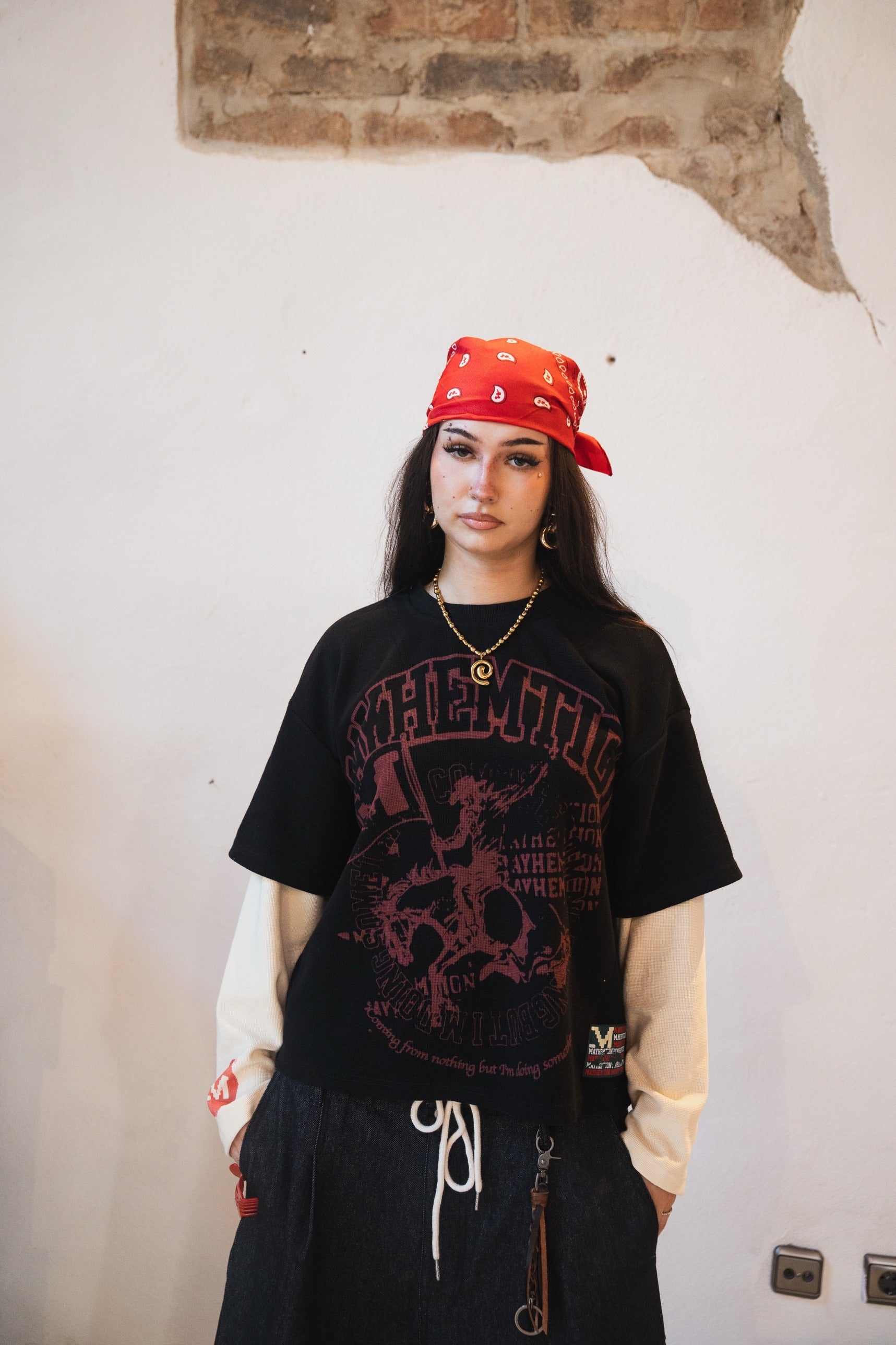 Rodeo Layered Long-Sleeve – Black